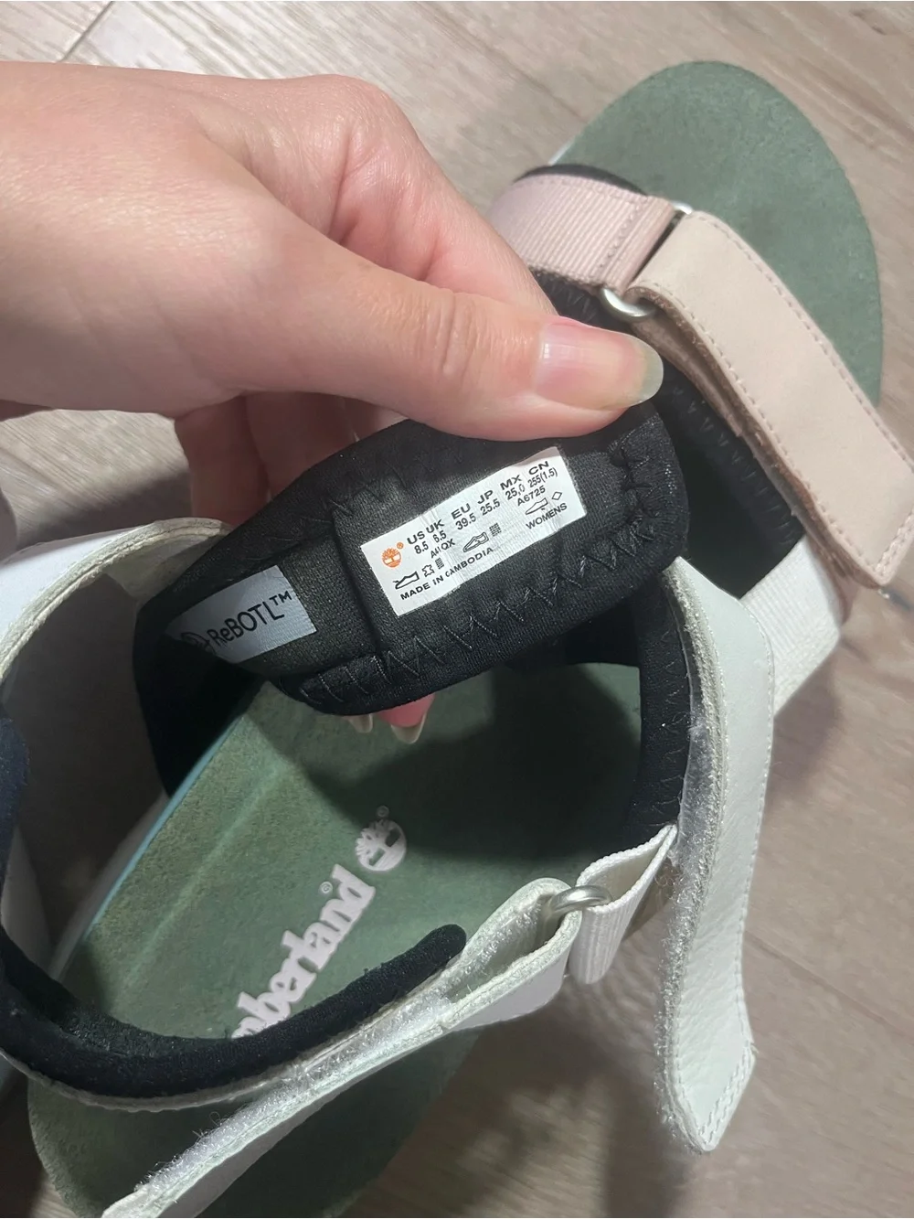 Timberland Santa Monica Sunrise Sporty Sandals Pastel Pink Green White Size 8.5